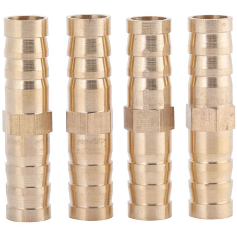 Raccord Réducteur Barb Adaptateur Tube en Cuivre (6mm-8mm, 4 pièces) - Tuyau Hydraulique Réduction Haute Précision Kit Professionnel
