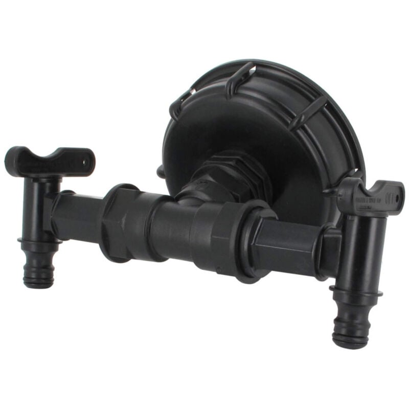 Multicuves - Raccord cuve eau S100X8 - 2 Robinets avec Nez (type Gardena)