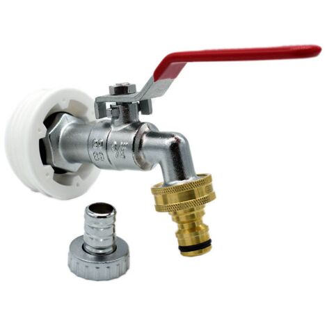 Raccord S56x4 male avec robinet laiton sortie raccord rapidepour futs à bondes