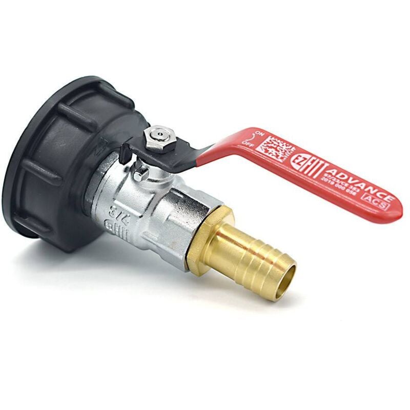 Multitanks - Raccord S60x6 avec robinet en laiton à boisseau sphérique sortie cannelée 19mm