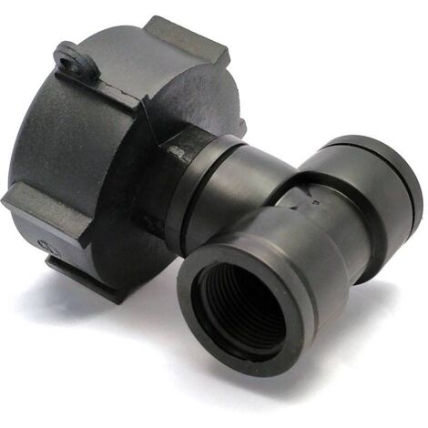 Raccord S60x6 en polypropylène - double sortie femelle 3/4'' BSP pour IBC 1000 litres