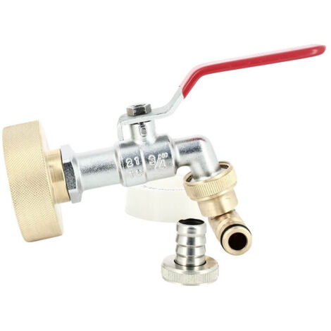 Raccord S60X6 laiton - Robinet laiton 15 mm + Nez articulé