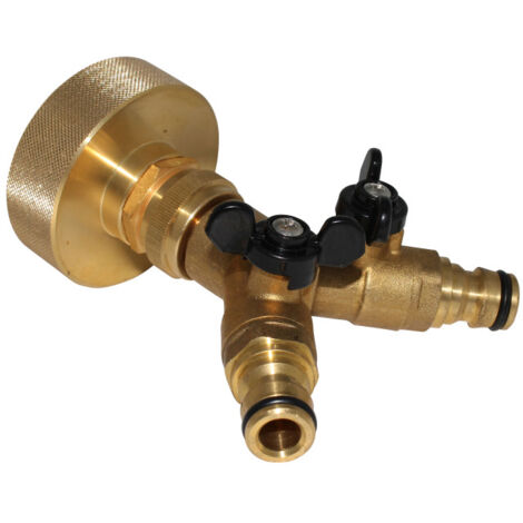Raccord S60X6 laiton - sélecteur 2 voies avec nez intégrés