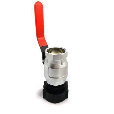 Raccord S60x6 - vanne à boisseau sphérique en laiton chromé sortie femelle 1 pouce 1/2