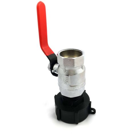 Raccord S60x6 - vanne à boisseau sphérique en laiton chromé sortie femelle 1 pouce 1/4