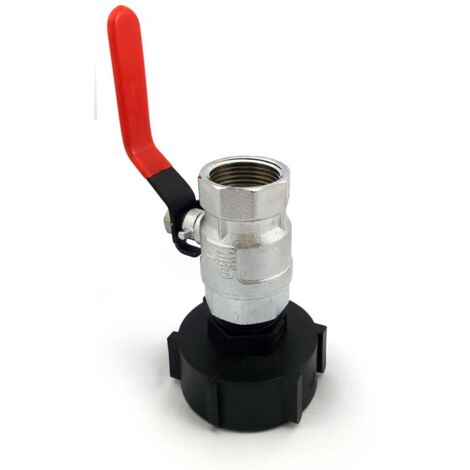 Raccord S60x6 - vanne à boisseau sphérique en laiton chromé sortie femelle 1 pouce