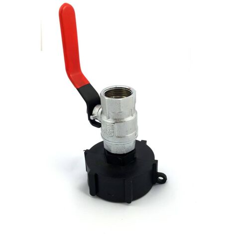 Raccord S60x6 - vanne à boisseau sphérique en laiton chromé sortie femelle 3/4 pouce
