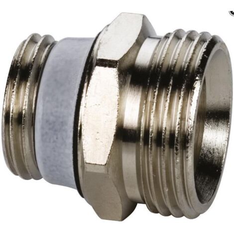 Raccord simplex à sertir autoadhésif 1/2 AGx3/4 AG, cône européen, nickelé