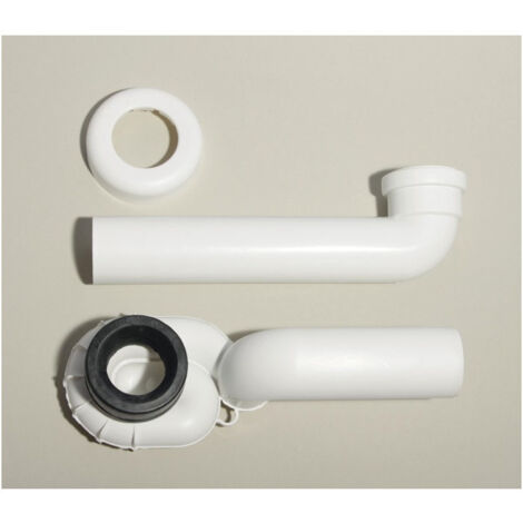 Raccord siphon IDS pour urinoir avec vidange et ros plastique blanc