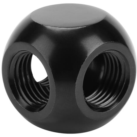 Raccord sphérique 3 voies en laiton G1/4 pour refroidissement liquide PC (Noir)