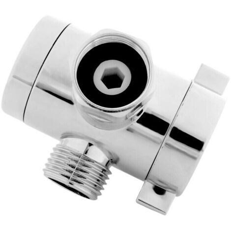 Raccord T dérivation 3 voies ABS chrome pour vanne angle flexible douche WC