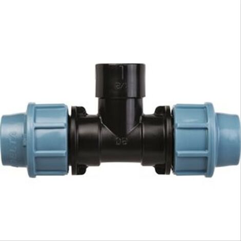 Raccord té pour PE D32 F3/4 avec dérivation femelle - Plastique serrage extérieur