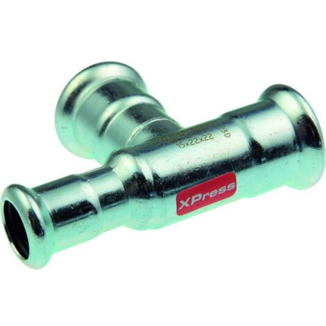 Raccord Té réduit en ligne - Xpress Carbone - Aalberts integrated piping systems - FFF Diamètre 22 x 22 x 15 mm