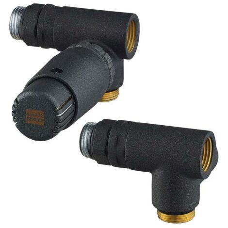 Raccord thermostatique axial gauche noir str (tête vers la droite) Luxrad