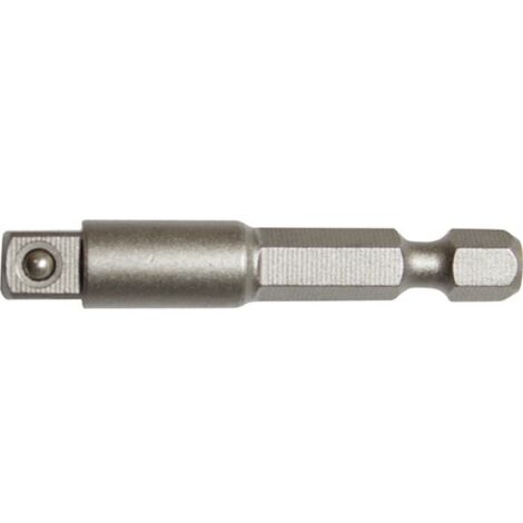 Raccord tige à 6 pans 1/4'' /prise de force à 4 pans 1/4'', Long. totale 50 mm