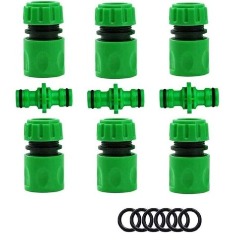 Raccord Tuyau d'Arrosage,Connecteur Arrosage Accessoires de Tuyau (6 Raccord de Tuyau Rapide, 3 Raccord Mâle Double), Kit de Connexion Rapide et Facile.