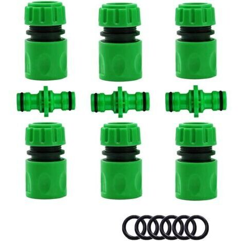 Raccord Tuyau d'Arrosage,Connecteur Arrosage Accessoires de Tuyau (6 Raccord de Tuyau Rapide, 3 Raccord Mâle Double), Kit de Connexion Rapide et Facile.
