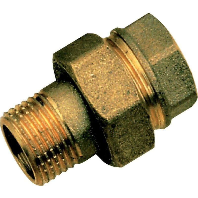 Raccord union 3 pièces droit - mâle / femelle - 26 x 34 - a visser - sachet de 2