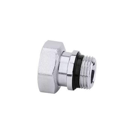 Raccord union avec joint caoutchouc pour vannes et coudes de réglage 3/8" Caleffi R49176/C Chromé