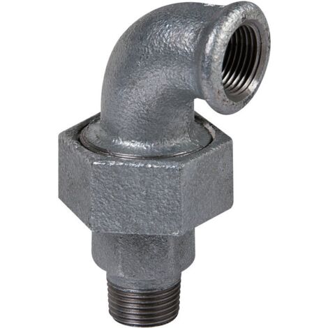 Raccord union fonte galva coudé 90° à visser - MF 1/2' - N° 98