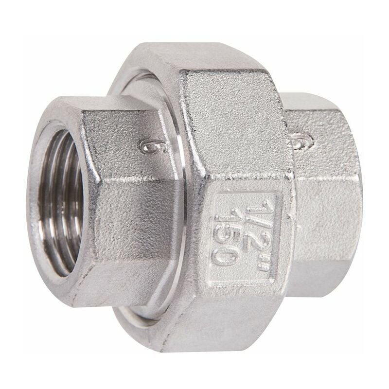 Raccord union inox droit à visser - f 1''1/2