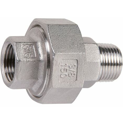 Raccord union inox droit à visser - M 1'' - F 1''