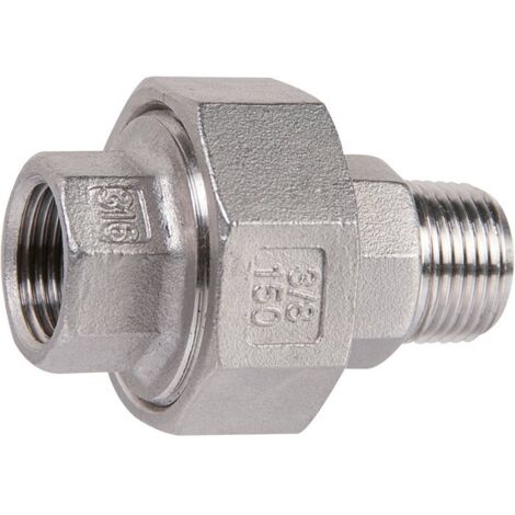 Raccord union inox droit à visser - M 1''1/4 - F 1''1/4