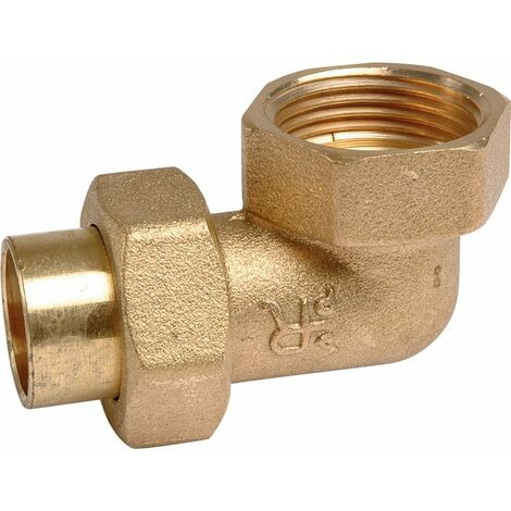Raccord union laiton coudé 90 degrés à souder - F 1/2' - Diamètre 16 mm - 98GCU