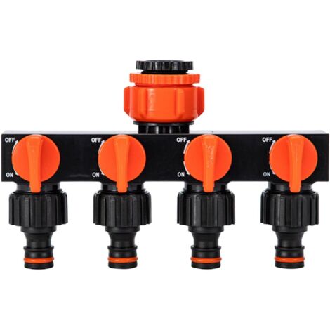 Raccord universel à quatre voies pour tuyau d'arrosage - connecteur étanche pour robinet d'irrigation  Outils d'extérieur durables