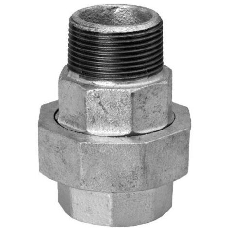 Raccord vissé Hermann Schmidt Temperguss DN 15, 2000 /2" à étanchéité conique, filetage intérieur/filetage extérieur, zingué