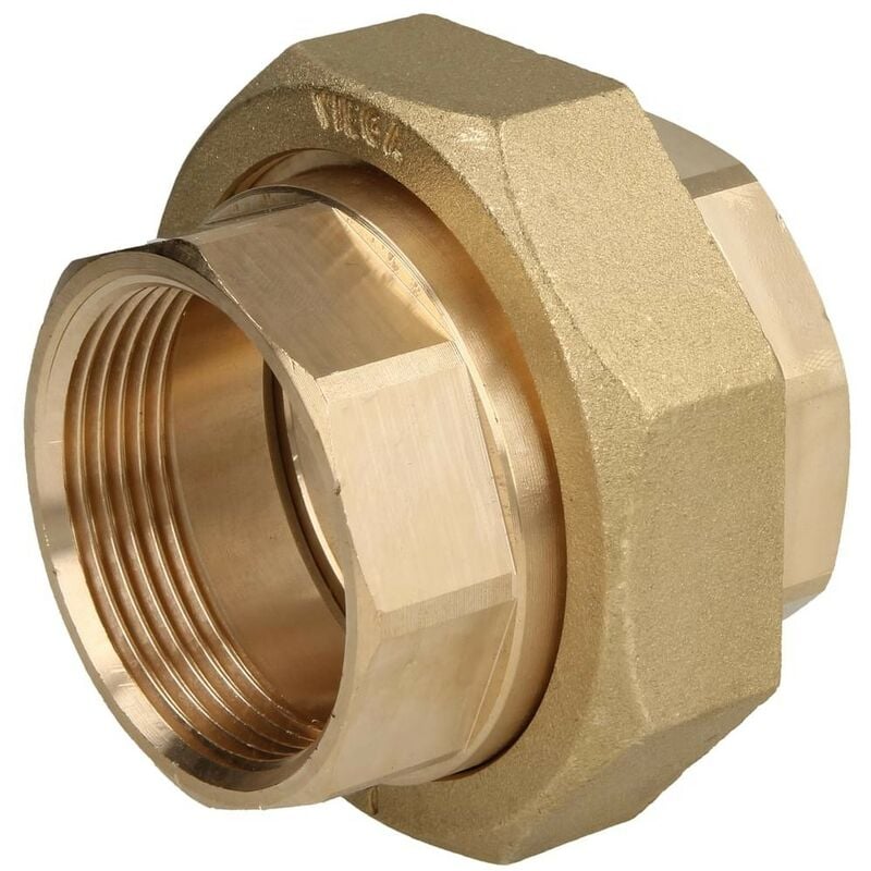 Viega - Raccord à visser en laiton rouge 1 1/2' ff/ff étanchement plat