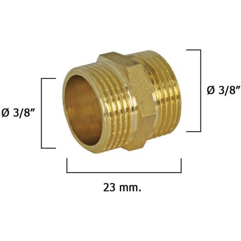 Raccord wolfpack 3/8" lucidato doppio nipplo