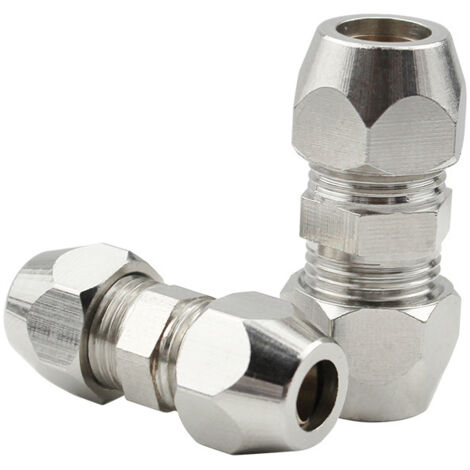 raccordi a compressione in rame nichelato, raccordo a oliva per gas da 8 mm, connettori per tubi filettati da 8 mm x 34 mm, per impianti idraulici, sistemi idraulici, raffreddamento e carburante (arge