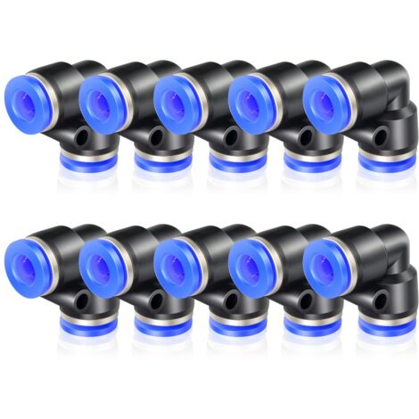 Raccordi a pressione per tubi pneumatici con attacco a gomito da 6 mm, 20 pezzi (PV6)