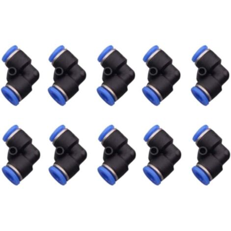 Raccordi a sgancio rapido a spinta pneumatica, 10 connettori pneumatici, kit di raccordi a spinta, connettore a sgancio rapido da 1/2" tipo a gomito 12 mm OD