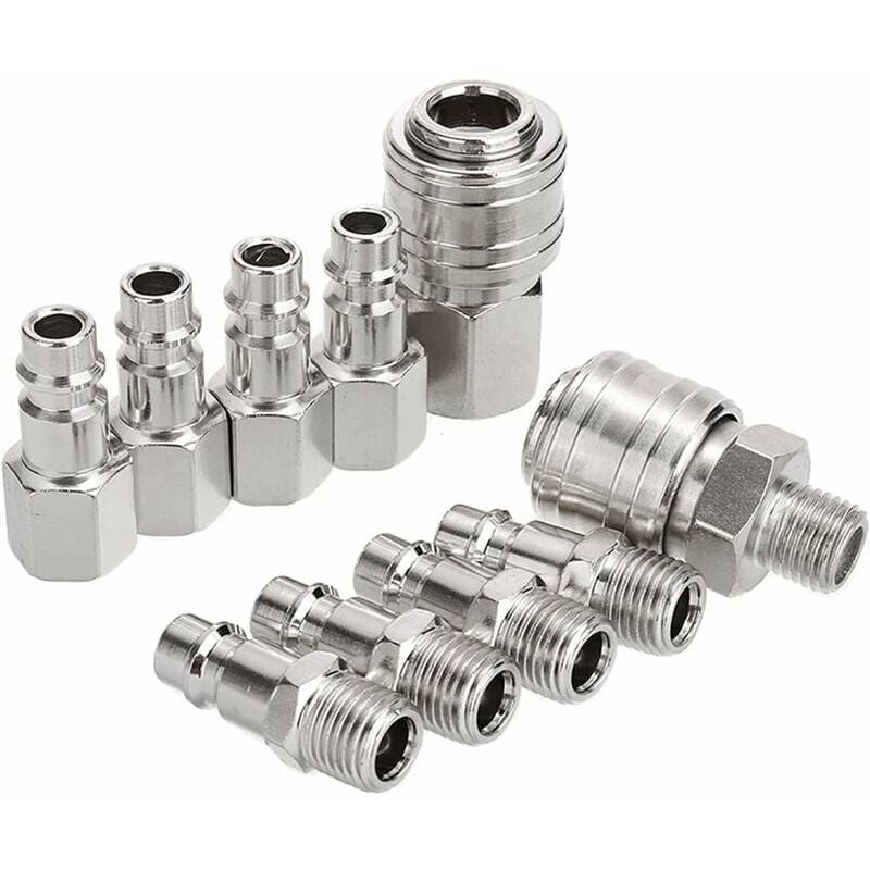 Image of Raccordi per compressore 1/4' BSP Pneumatic Quick Connect Kit accoppiatore pneumatico per compressore Tubo accessorio aria per compressore Connettore