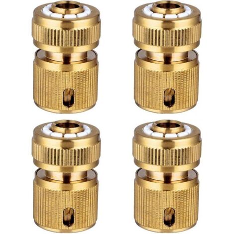 Raccordi rapidi in ottone per tubo da giardino, 4 pezzi, raccordi rapidi da 1/2" per tubo da giardino