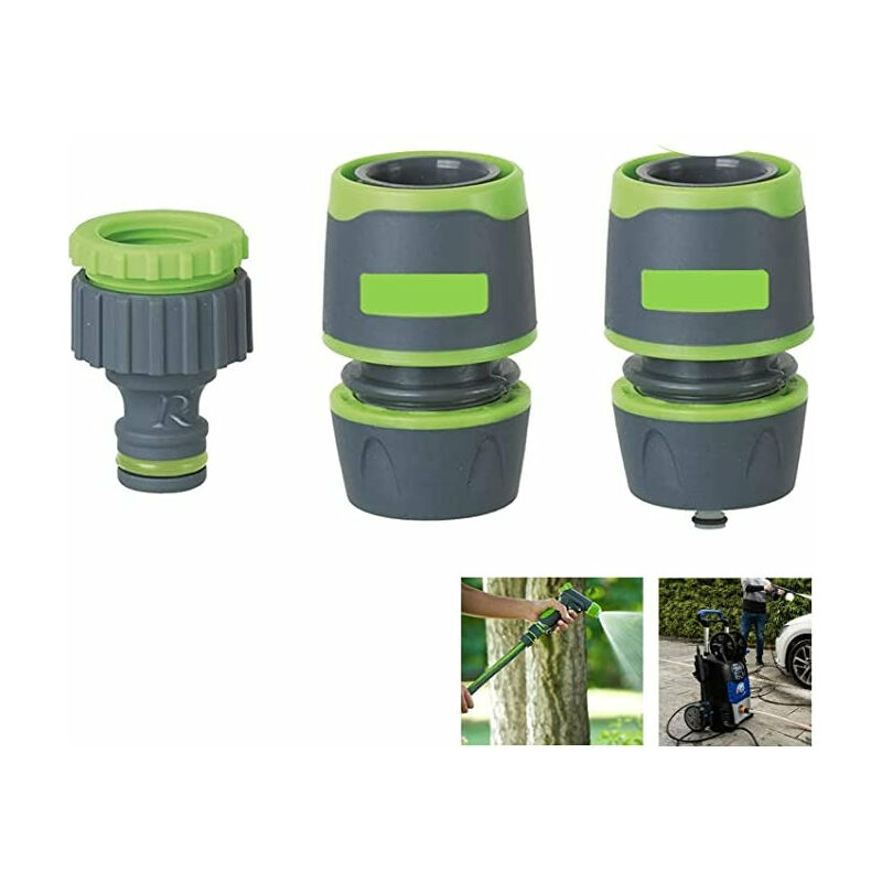 Image of Raccordi rapidi per tubo in gomma - ideale per pistola a spruzzo accessori e nebulizzatore giardino canna acqua giardino irrigazione (kit raccordi 1)
