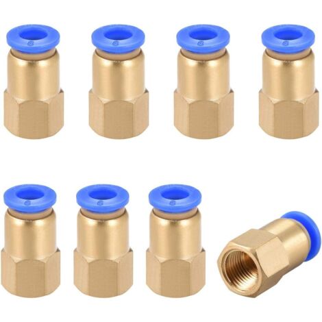 Raccordi rapidi pneumatici a innesto rapido da 8 pezzi, filettatura femmina dritta da 1/8" G da 6 mm