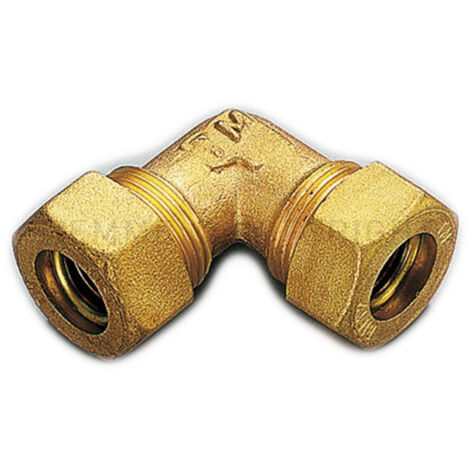 Raccordo 10x10mm curvo doppio a compressione con tenuta o-ring
