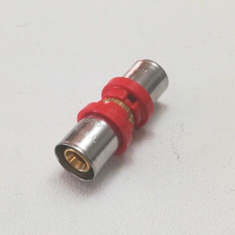 Raccordo 16 x 16 diritto doppio a pressare per tubo multistrato