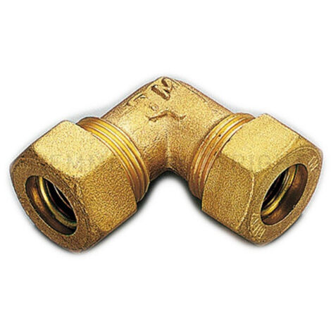 Raccordo 18x18mm curvo doppio a compressione con tenuta o-ring