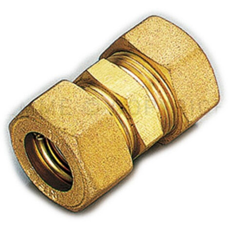 Raccordo 18x18mm diritto doppio a compressione con tenuta o-ring