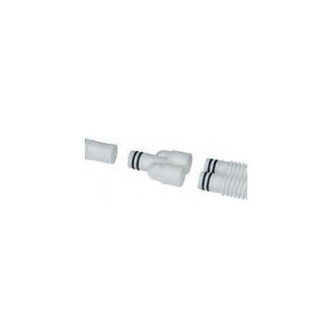 Raccordo a 3 vie d. 20 mm per tubo flessibile. 2 entrate femmina e 1 uscita Maschio. Completo di guarnizioni di tenuta. RTY20