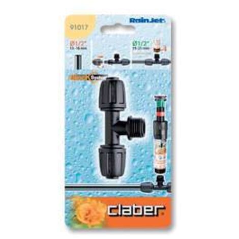 Raccordo a 3 Vie Per Tubo 16 Mm - Filetto M. 1/2", da Claber