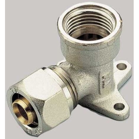 RACCORDO A COMPRESSIONE CURVO FEMMINA CON FLANGIA TIEMME - 20 x 1/2