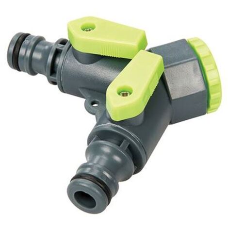 Raccordo a due vie con valvole 3/4"" BSP e 1/2" maschio silverline