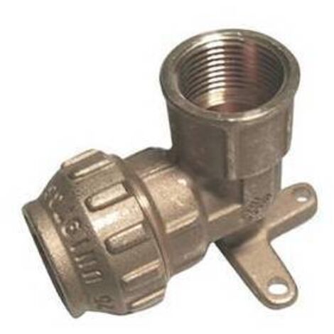 RACCORDO A GOMITO FEMMINA IN OTTONE CON FLANGIA 1 x 32 TIEMM