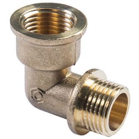 Raccordo a gomito in ottone 1/4", maschio femmina
