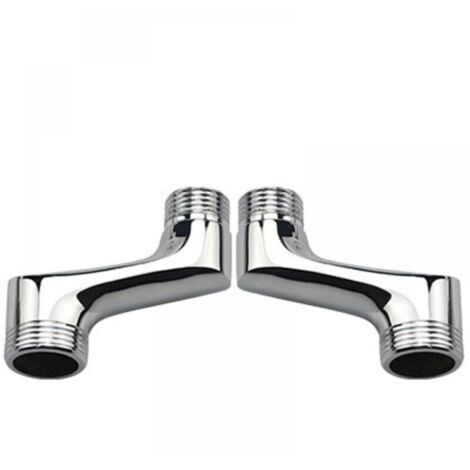 Raccordo a gomito per doccia, riduttore a gomito in ottone, braccio girevole regolabile, raccordo a gomito a parete, raccordo offset da 1/2" a 3/4", cromato